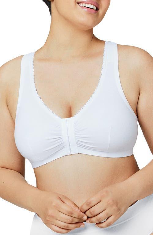 Plus Size Glamorise Full-Figure Complete Comfort Wire-free Cotton T-Back Bra 1908, Women's, Size: 42 Dd/Ddd, White Product Image