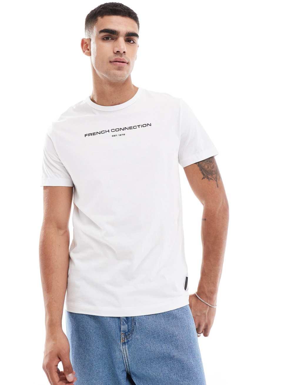 French Connection 1972 logo t-shirt in white Product Image