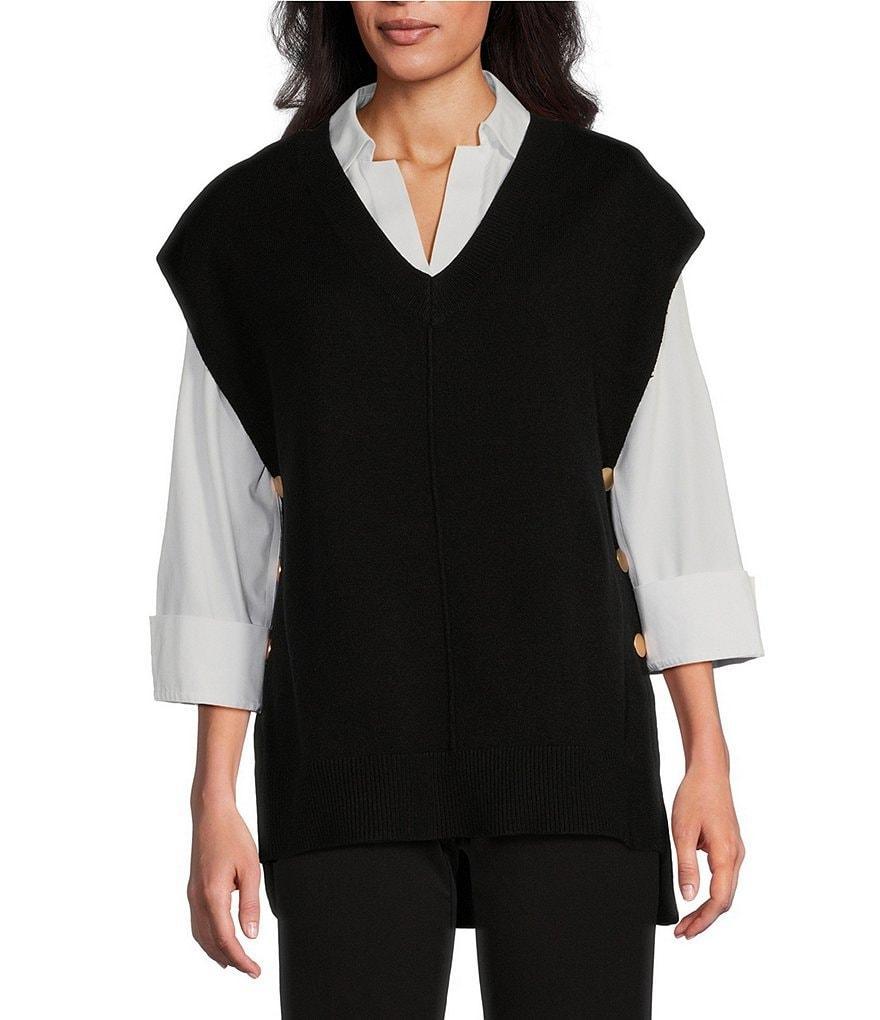 Investments Sleeveless V-Neck Sweater Vest Product Image