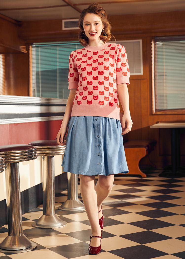 Retro Radiance Puff Shoulder Sweater Product Image