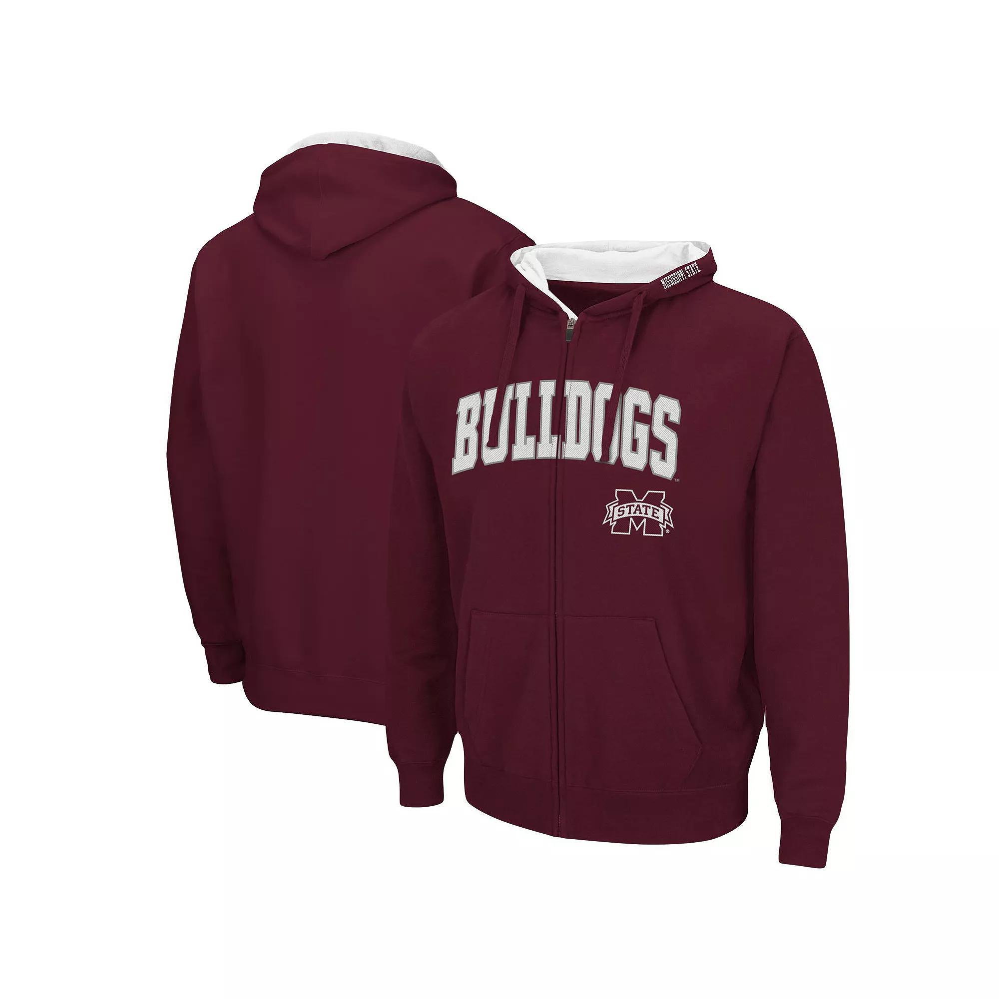 Men's Colosseum Maroon Mississippi State Bulldogs Arch & Logo 3.0 Pullover Hoodie, Size: XL, Mst Red Product Image
