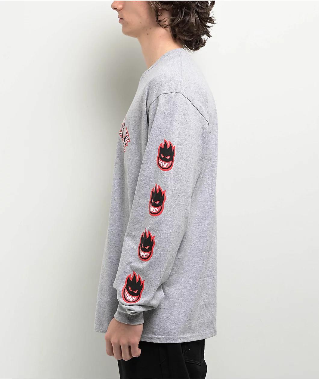 Spitfire Old E Bighead Grey Long Sleeve T-Shirt Product Image