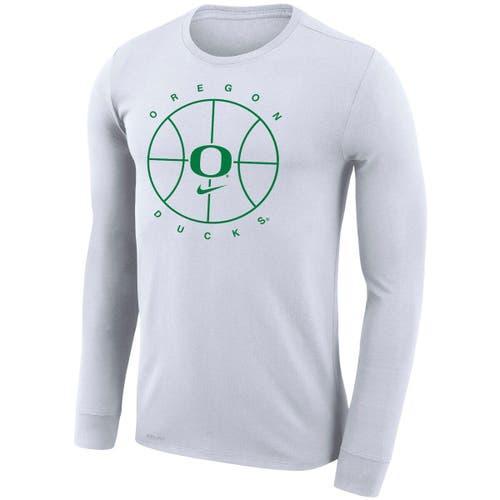 Men's Nike White Oregon Ducks Basketball Icon Legend Performance Long Sleeve T-Shirt at Nordstrom, Size X-Large Product Image