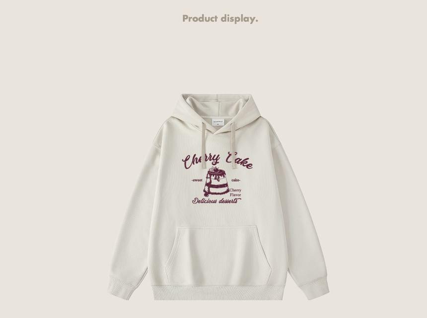 Cake Print Drawstring Hoodie Product Image