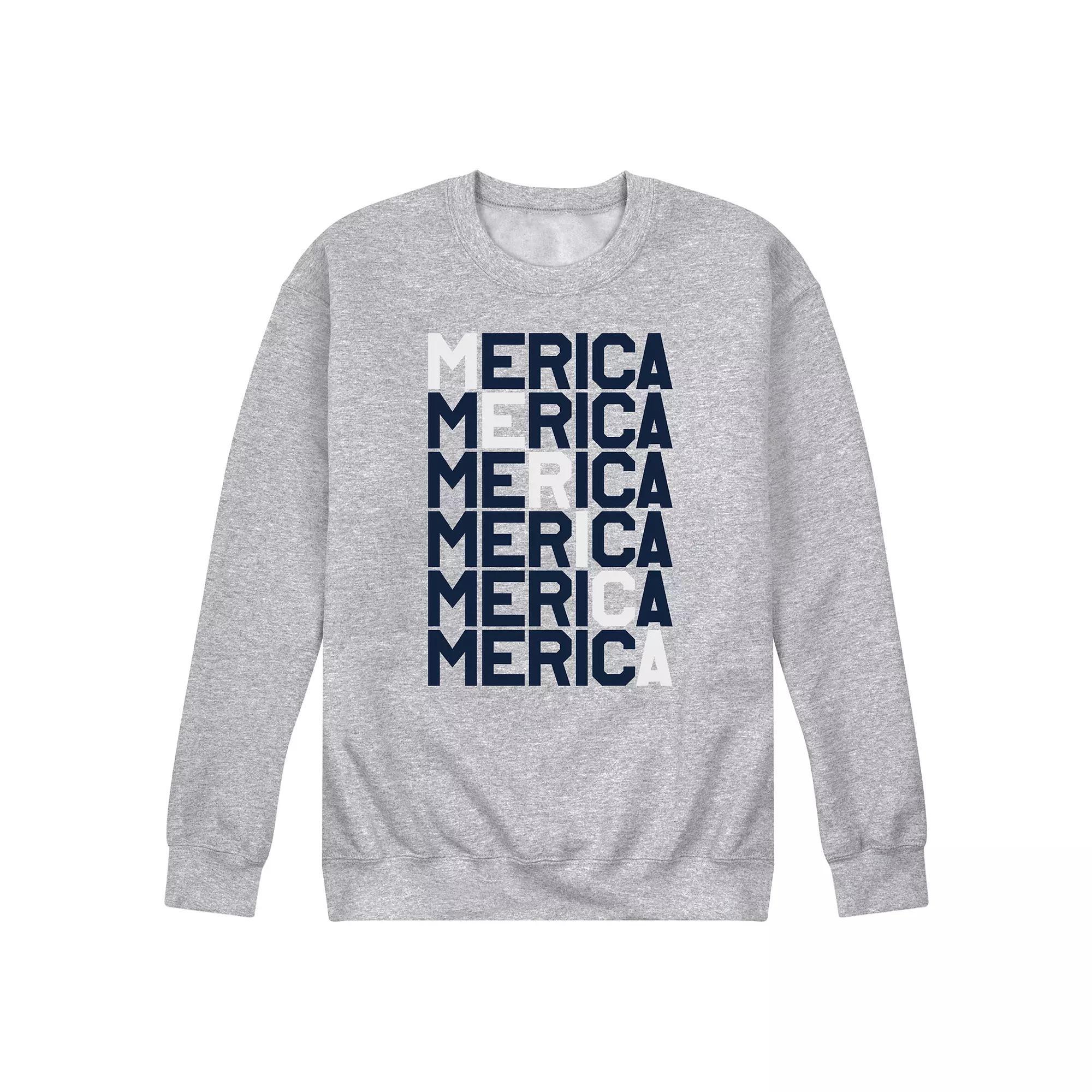 Men's America Fleece Sweatshirt, Size: XXL, Grey Gray Product Image