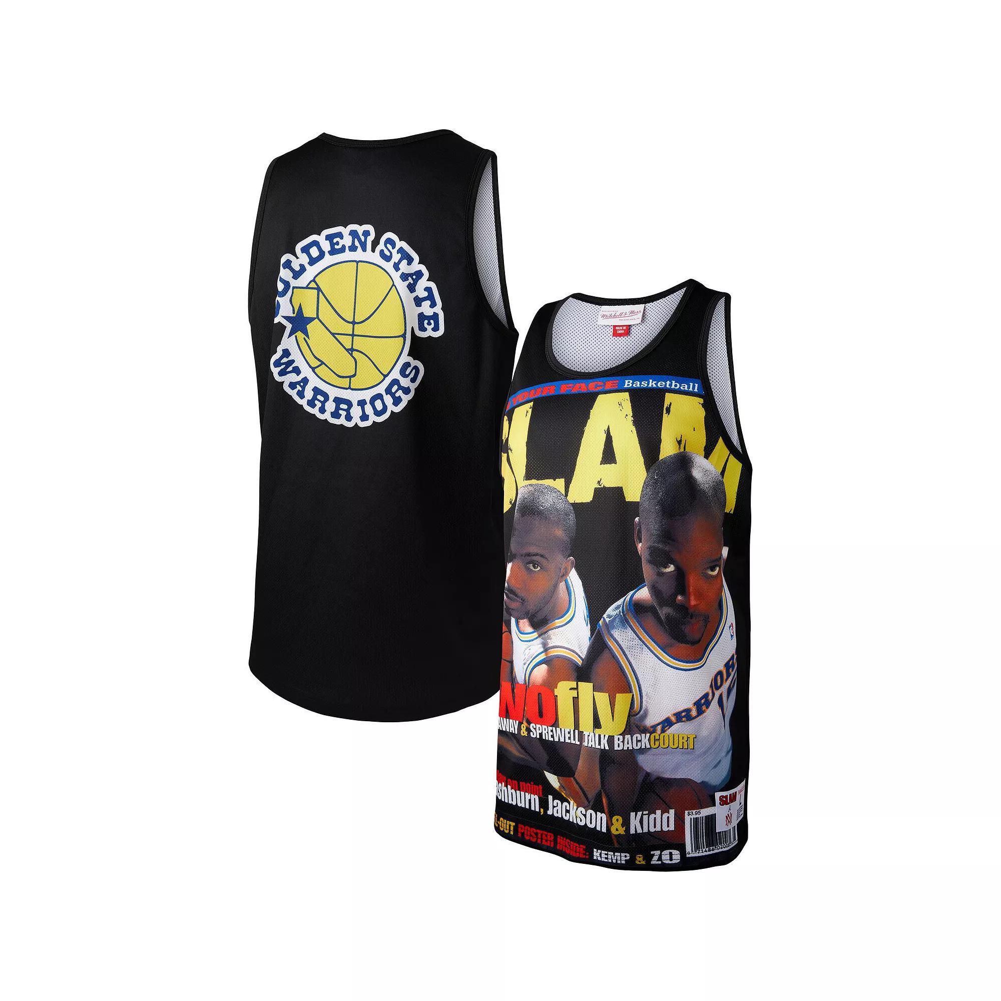 Men's Mitchell & Ness Tim Hardaway/Latrell Sprewell Black Golden State Warriors Slam Player Tank Top, Size: Small Product Image