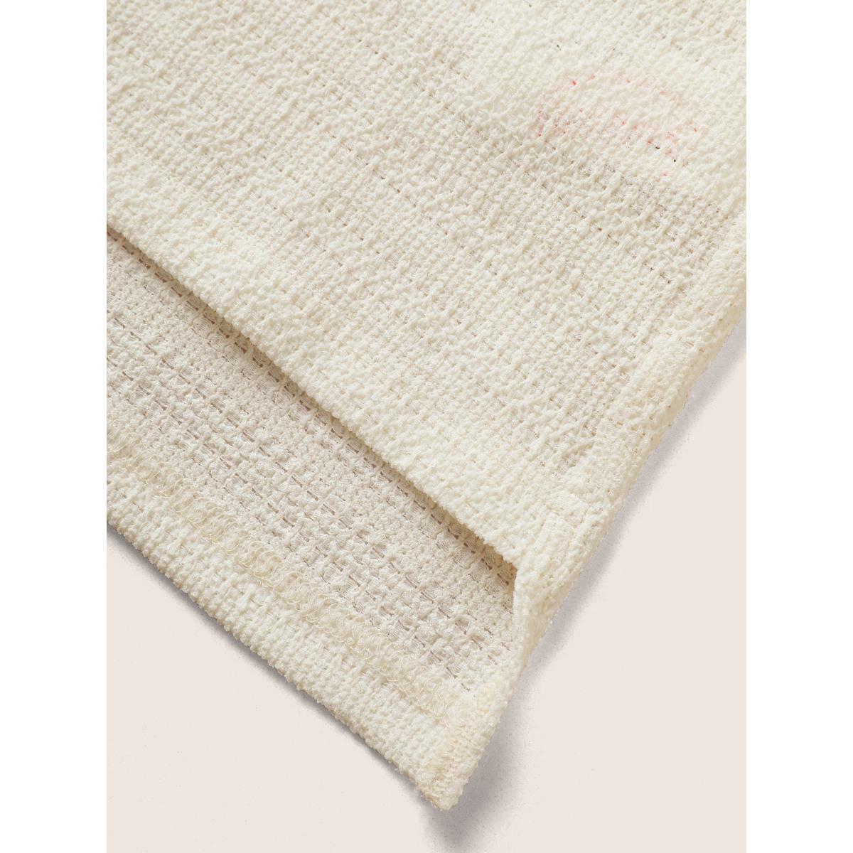 Plus Size Solid Textured Crew Neck Batwing Sleeve T-shirt Beige Women Casual Texture Plain Round Neck Everyday T-shirts BloomChic 22-24/3X Product Image