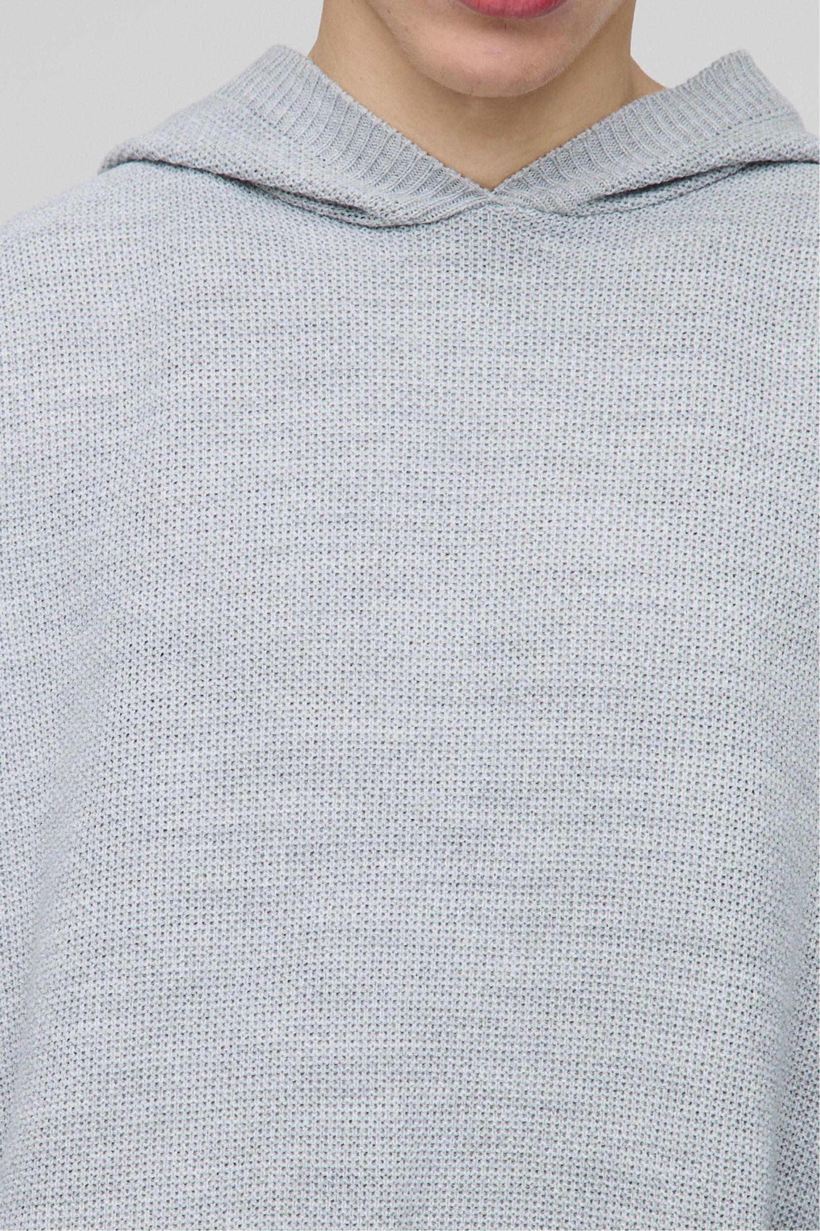 Tall Oversized Stitch Interest Knitted Hooded Tracksuit | boohooMAN USA Product Image