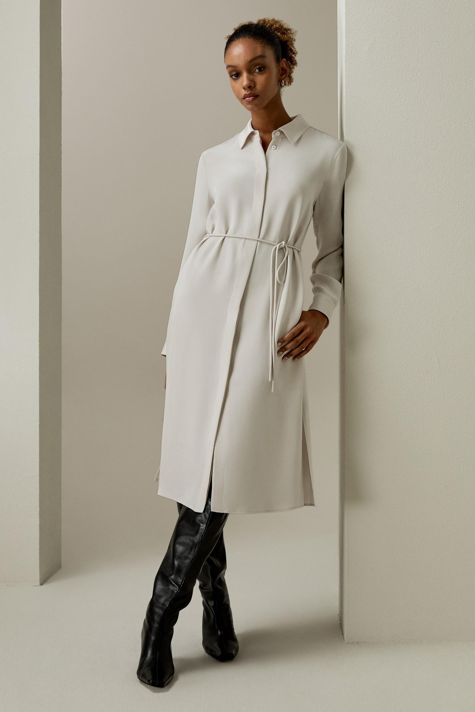 Rope Tie Plain Drape Dress Product Image