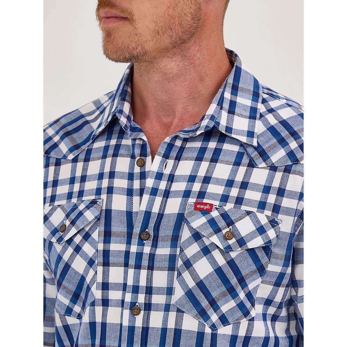 Men's Plaid Broken Twill Shirt in Indigo Plaid Product Image