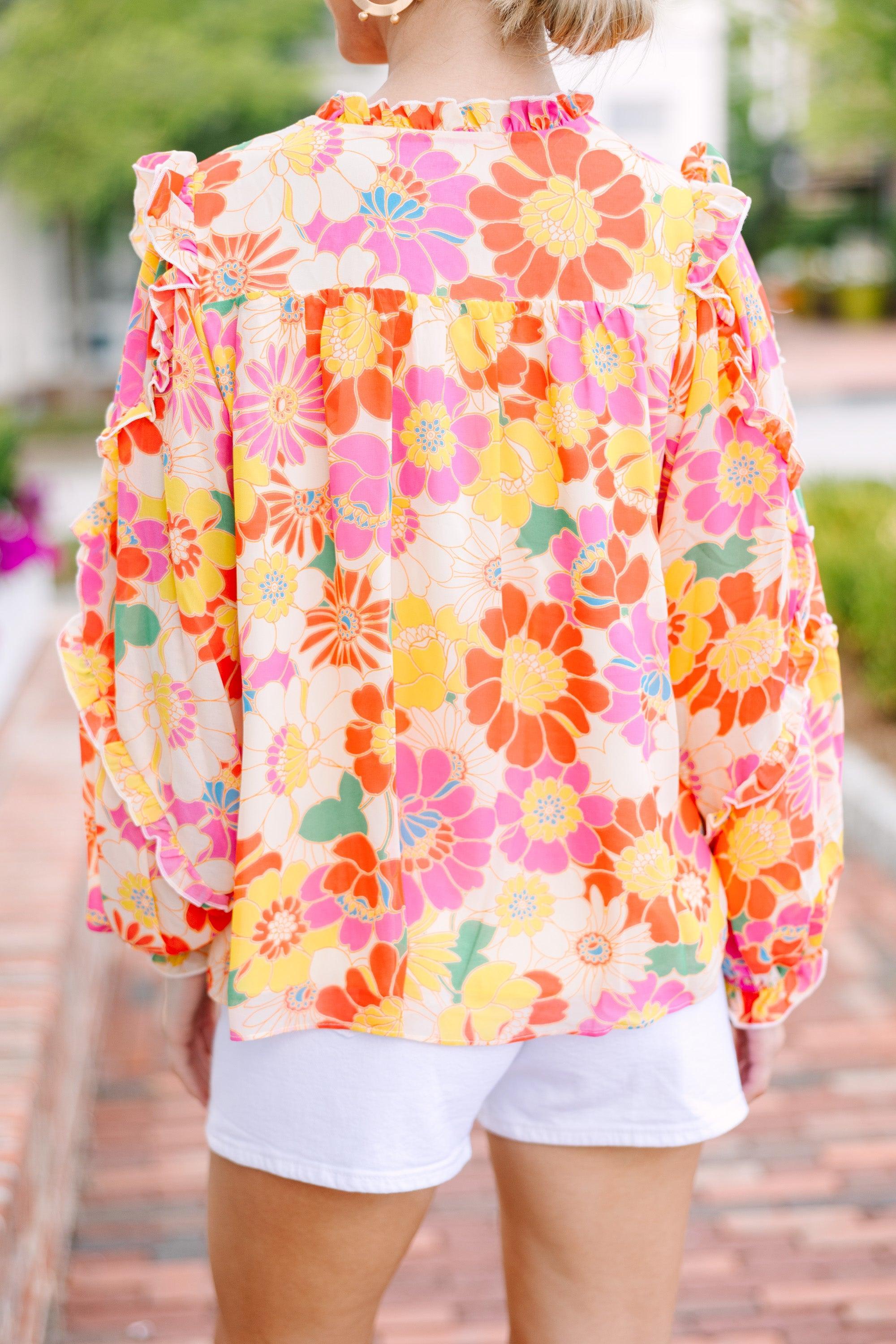 Call On You Yellow Floral Blouse Female Product Image