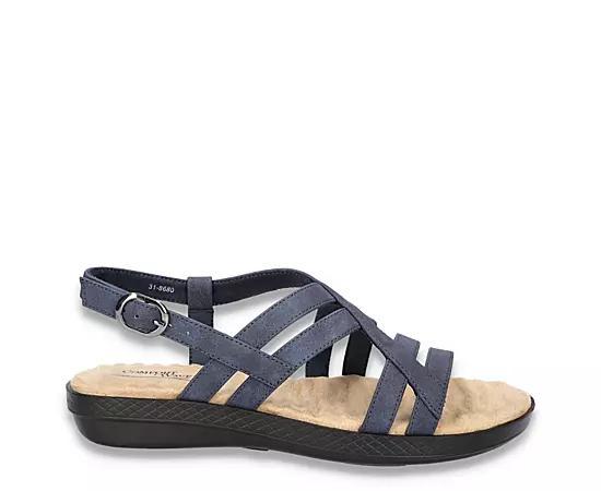 Easy Street Lobo Women's Strappy Slingback Sandals, Size: 8, Black Product Image