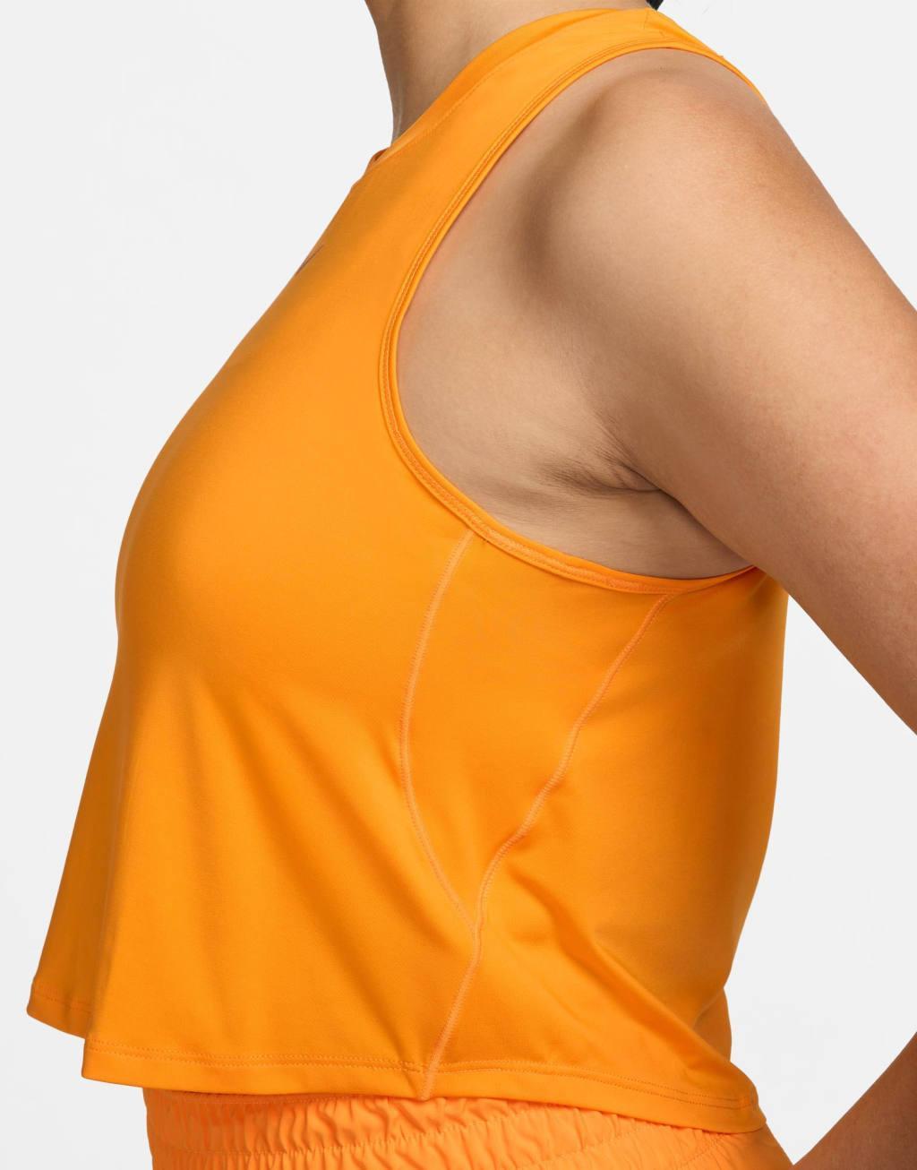 Nike One Training Dri-FIT cropped tank top in yellow Product Image