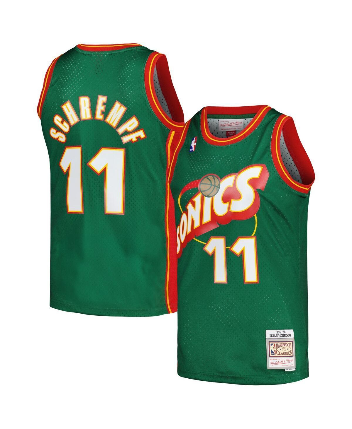 Mens Mitchell & Ness Detlef Schrempf Green Seattle SuperSonics Hardwood Classics Swingman Jersey Product Image