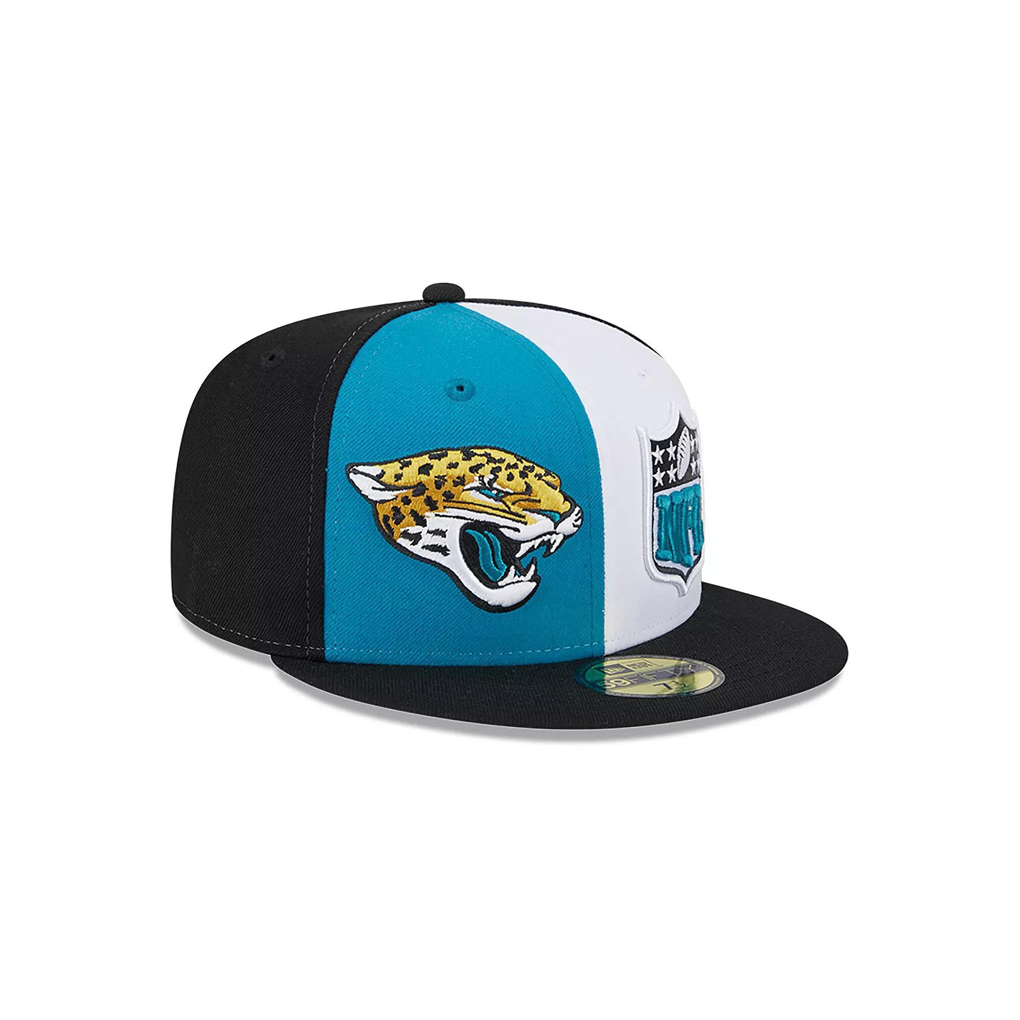 Men's New Era  Teal/Black Jacksonville Jaguars 2023 Sideline 59FIFTY Fitted Hat, Size: 7 1/8, Blue Product Image