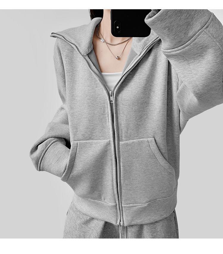 Plain Zip Hoodie Product Image