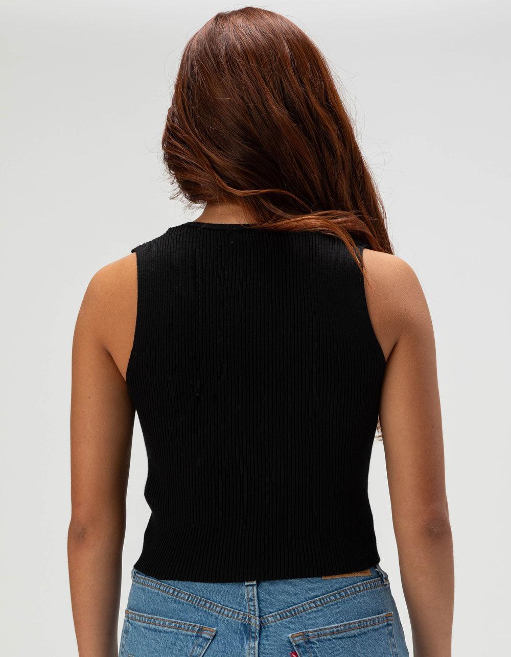RSQ Womens Button Sweater Vest - BLACK Product Image