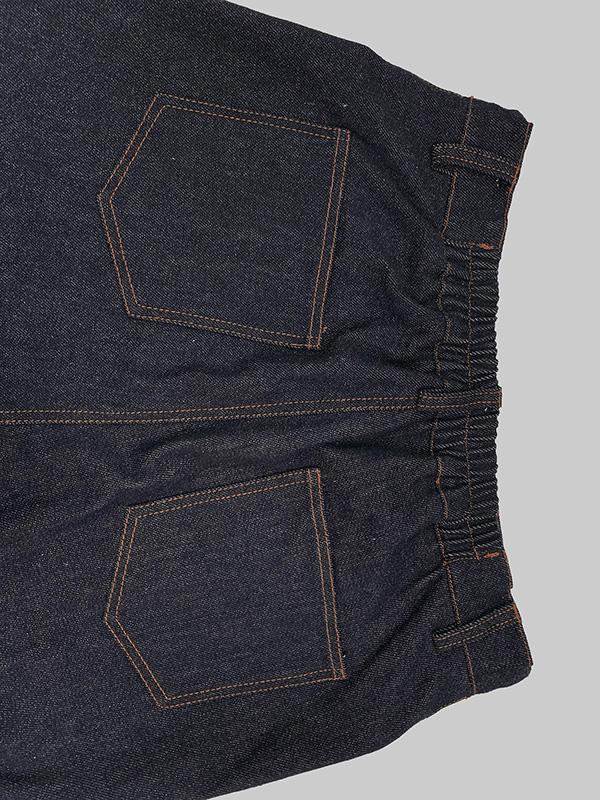 High Waisted Straight Leg Contrast Color Split-Joint Jean Pants Bottoms Product Image