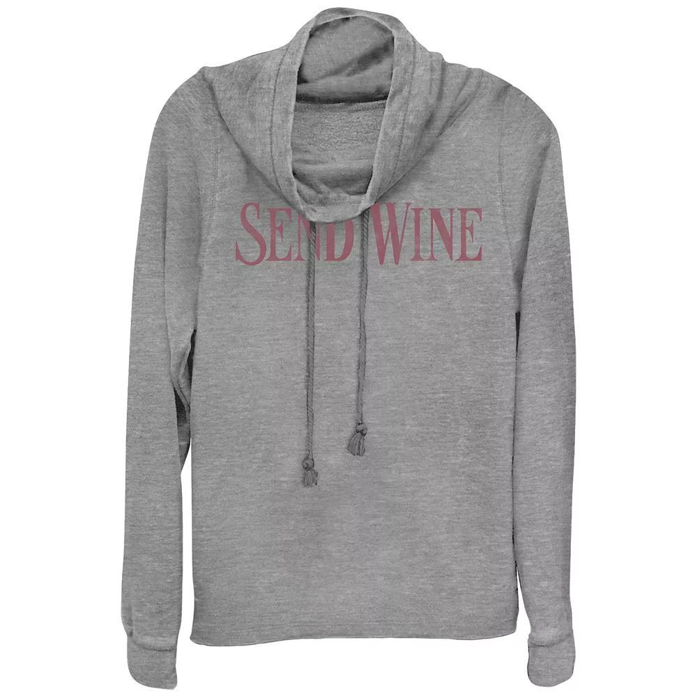 Women's Plus Send Wine Cowlneck Graphic Lightweight Long Sleeve, Girl's,  Product Image