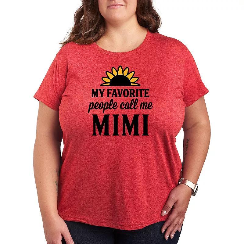 Plus Favorite People Mimi Graphic Tee, Women's, Size: 3XL, Grey Red Product Image