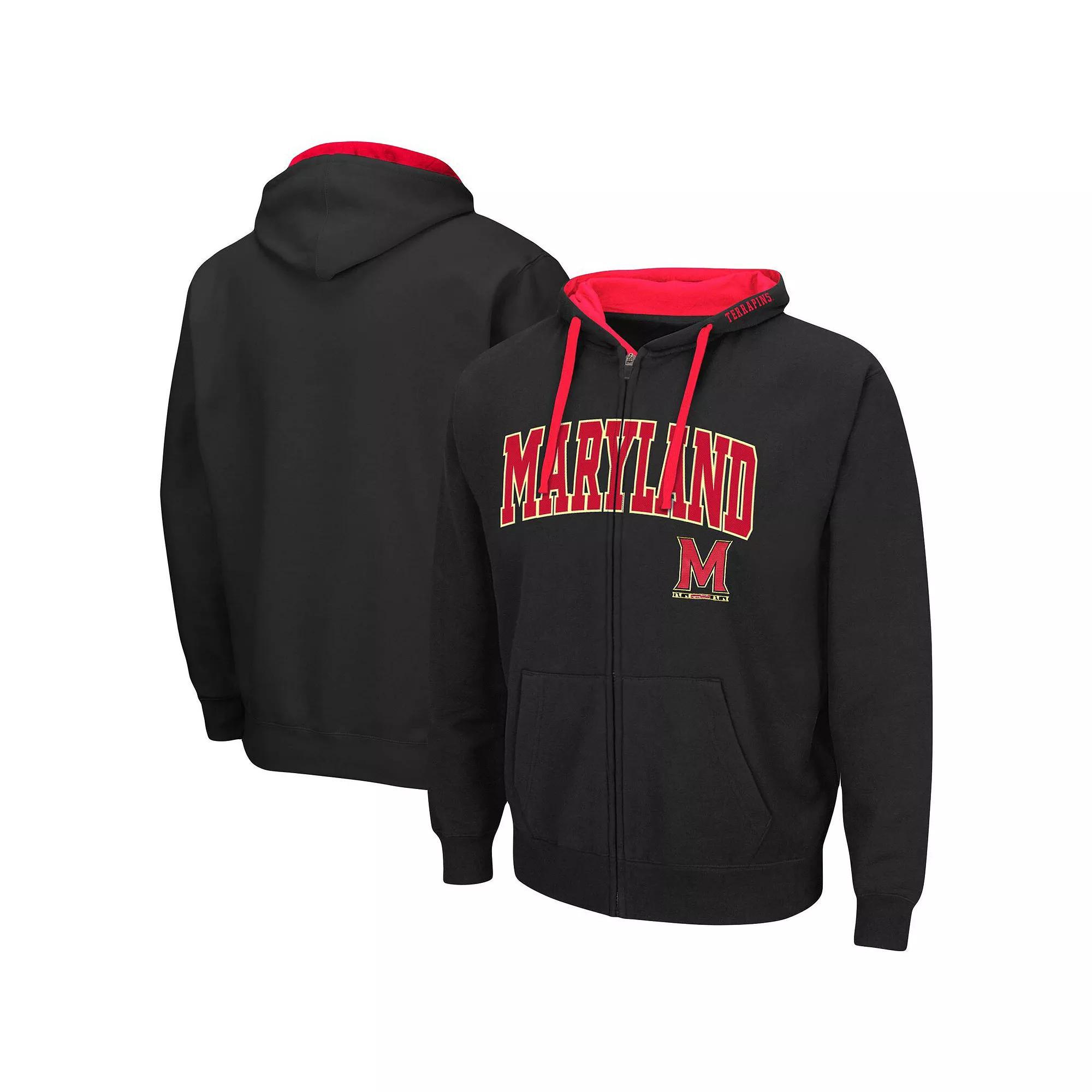 Men's Colosseum Black Maryland Terrapins Big & Tall Full-Zip Hoodie, Size: XLT Product Image