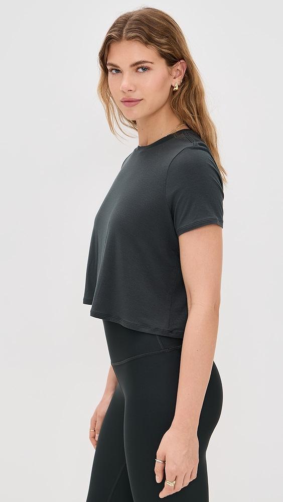 Alo Yoga Cropped All Day Short Sleeve | Shopbop Product Image