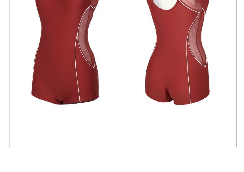 Sleeveless Lettering Swimsuit Product Image