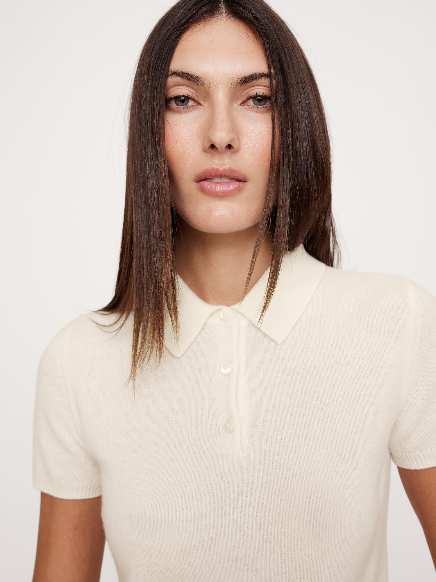 Lightweight Cashmere Short-Sleeve Sweater Polo Product Image