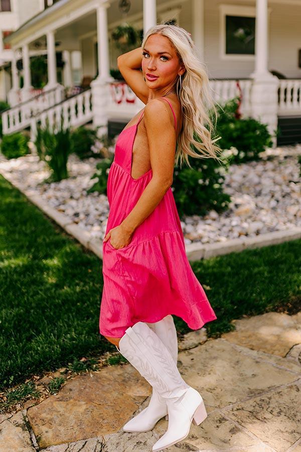 Having A Blast Babydoll Dress In Hot Pink Product Image