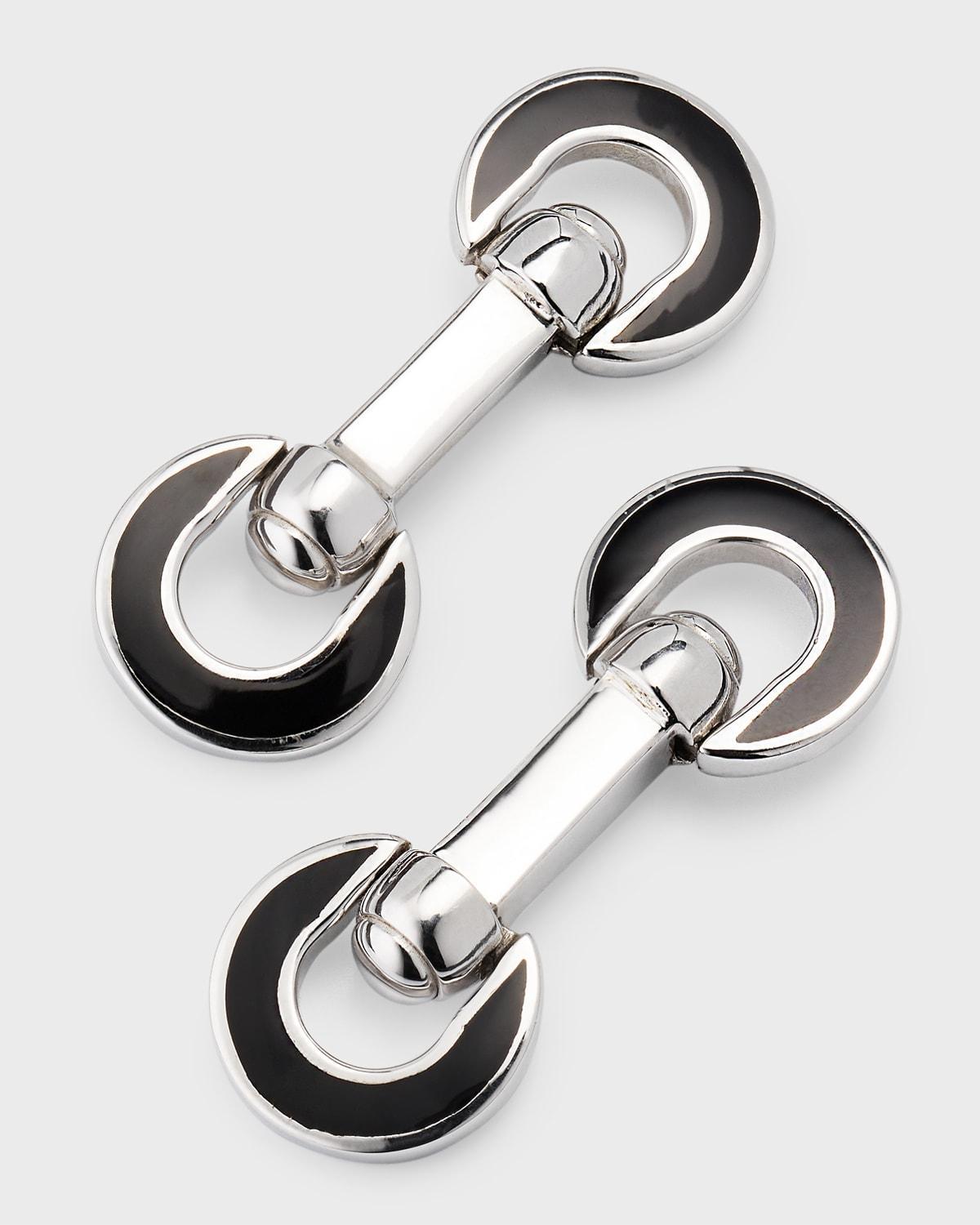 Mens Horseshoe Enamel Flip Cufflinks Product Image