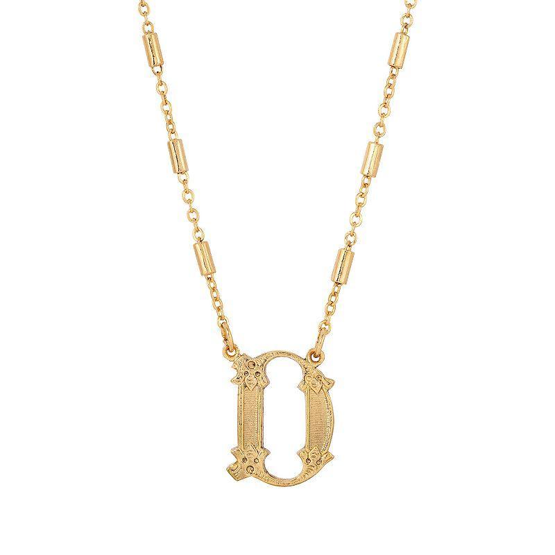 1928 Gold Tone Initial Necklace, Womens, Yellow L Product Image