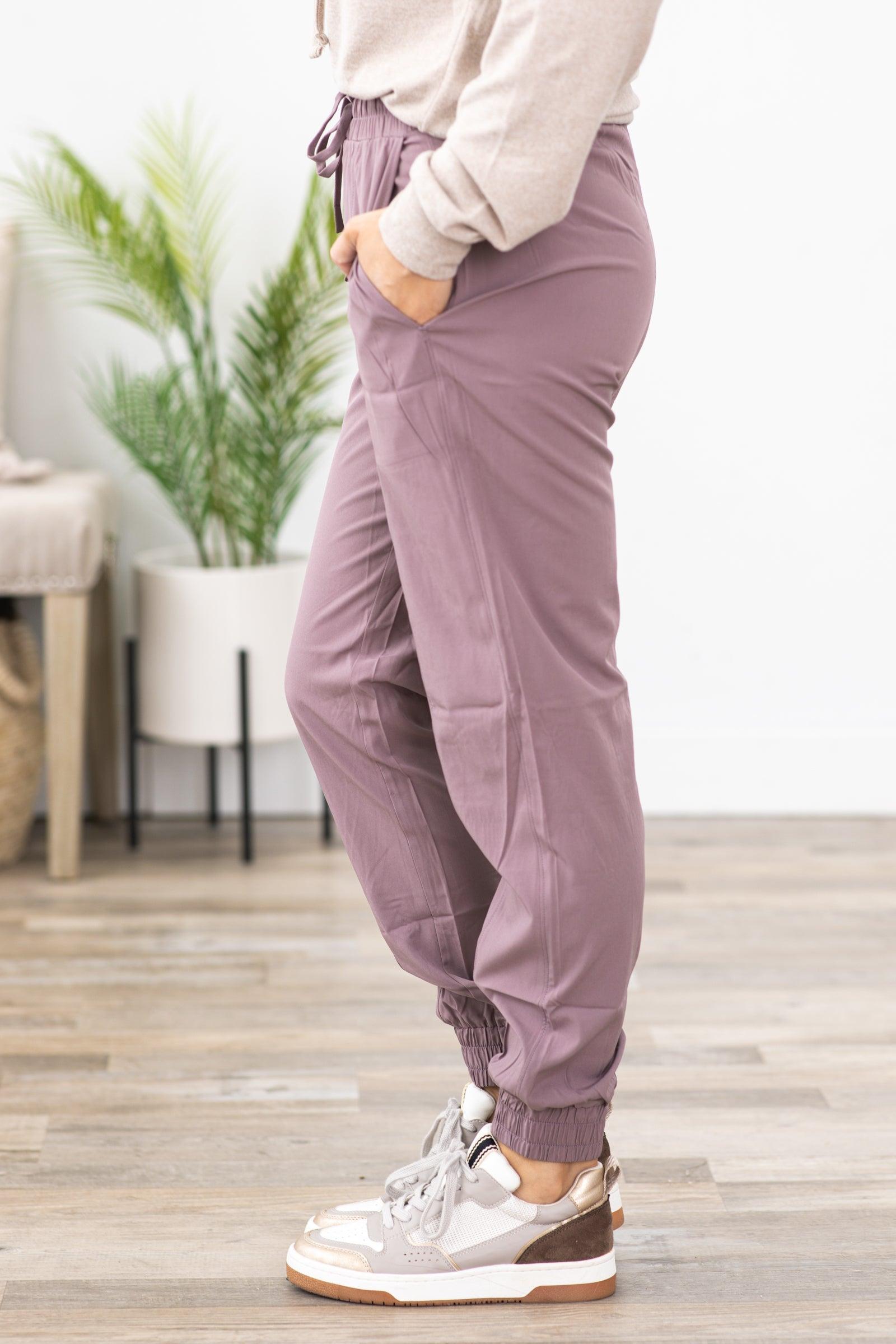 Mauve High Waist Cuffed Joggers Product Image