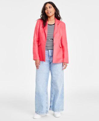 On 34th Womens Linen-Blend Blazer, Created for Macys Product Image