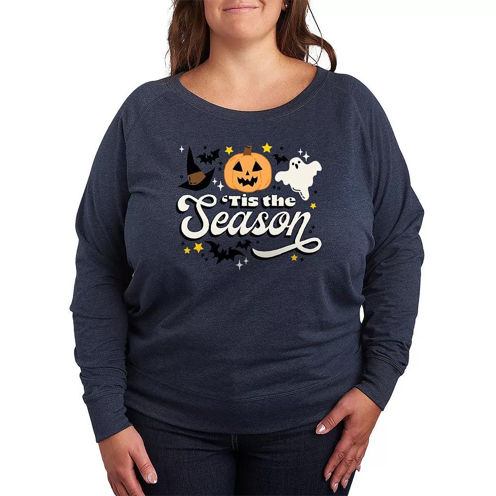 Plus Size 'Tis The Season Halloween French Terry Long Sleeve Tee, Women's, Size: 1XL, Beige Product Image