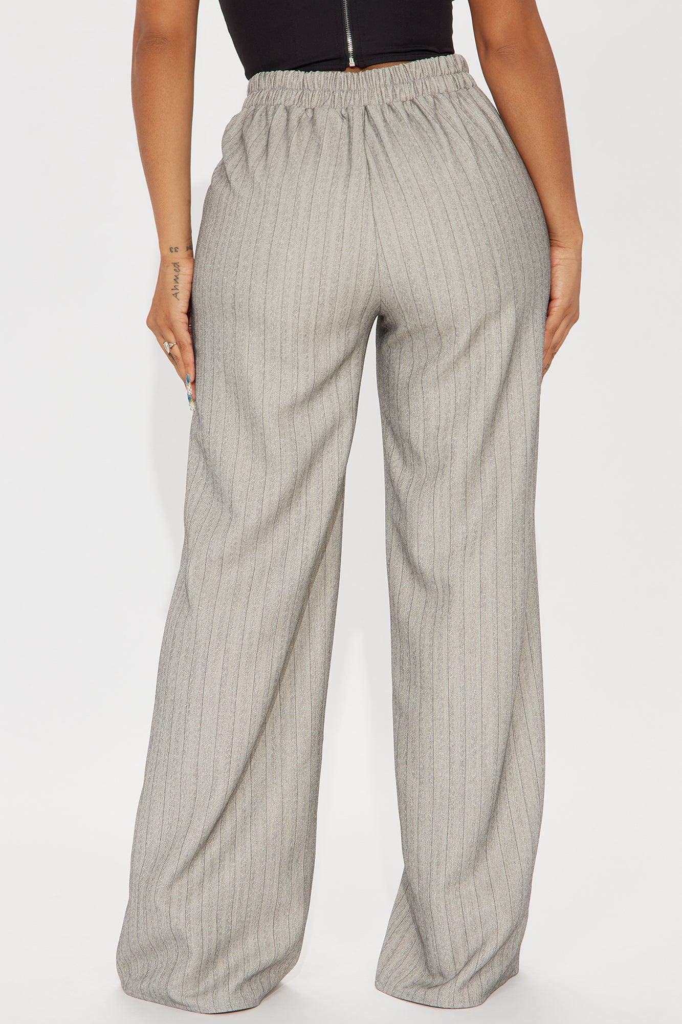 Call On Me Wide Leg Trouser - Grey/combo Product Image