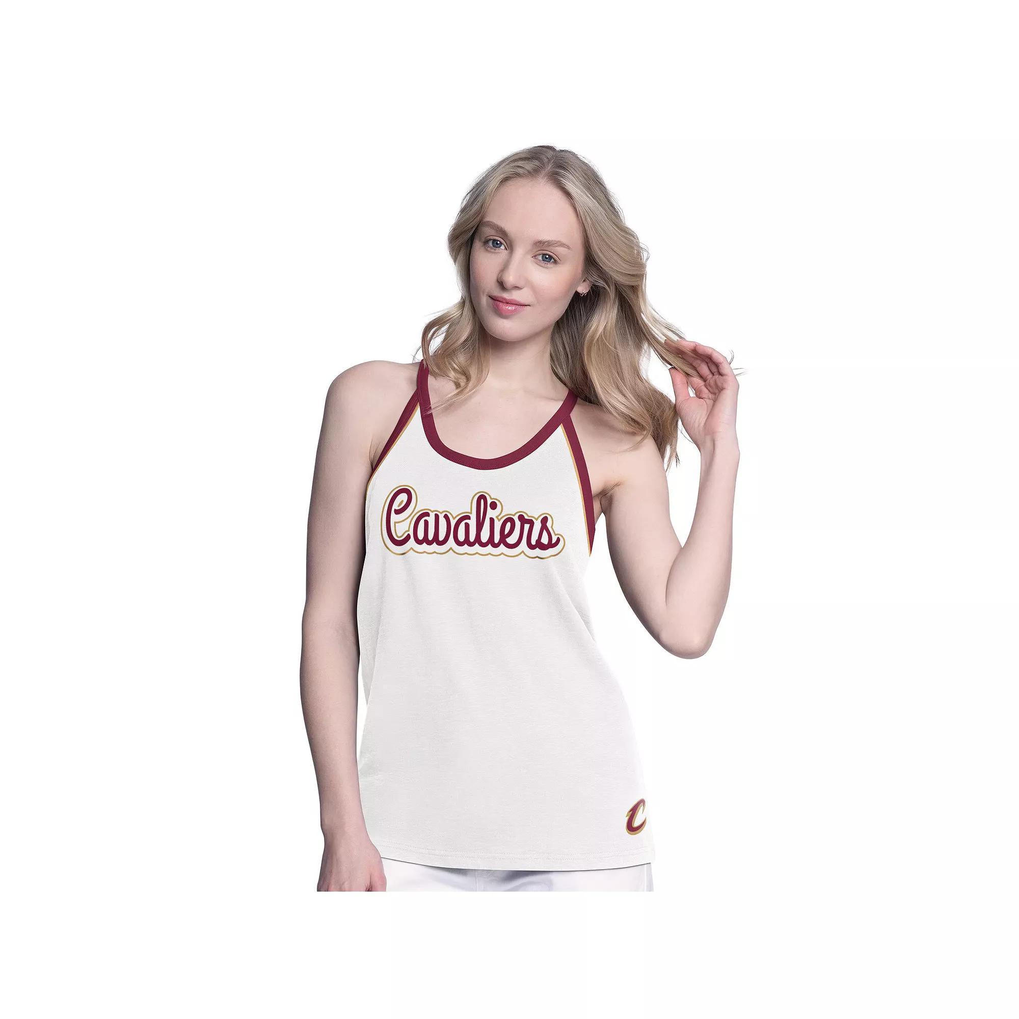 Women's G-III 4Her by Carl Banks White Cleveland Cavaliers Curveball Racerback Tank Top,  Product Image