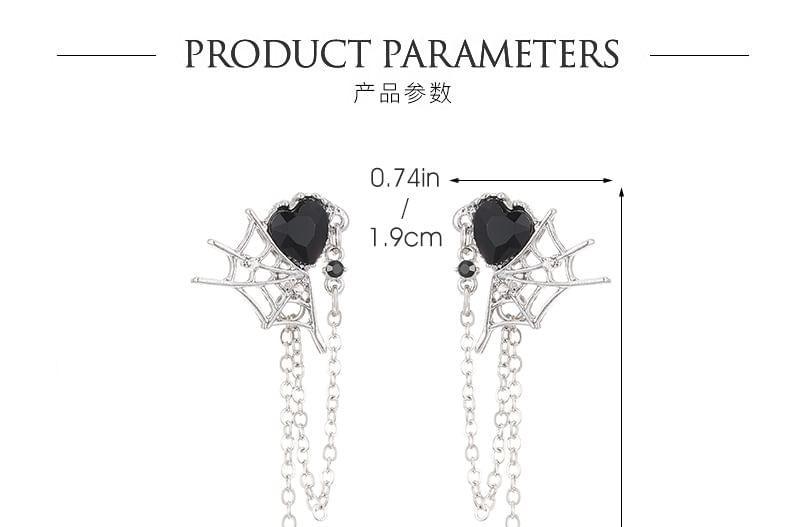 Spider Web Heart Faux Crystal Alloy Chandelier Earring Product Image