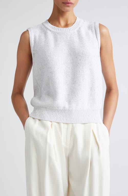 Linen-Blend Knit Top with Sequins Product Image