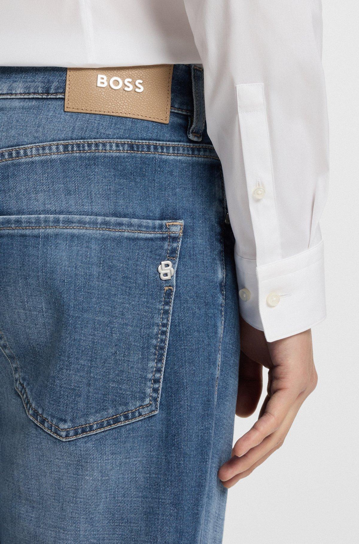 BOSS - Maine regular-fit jeans in blue comfort-stretch denim - Blue Product Image