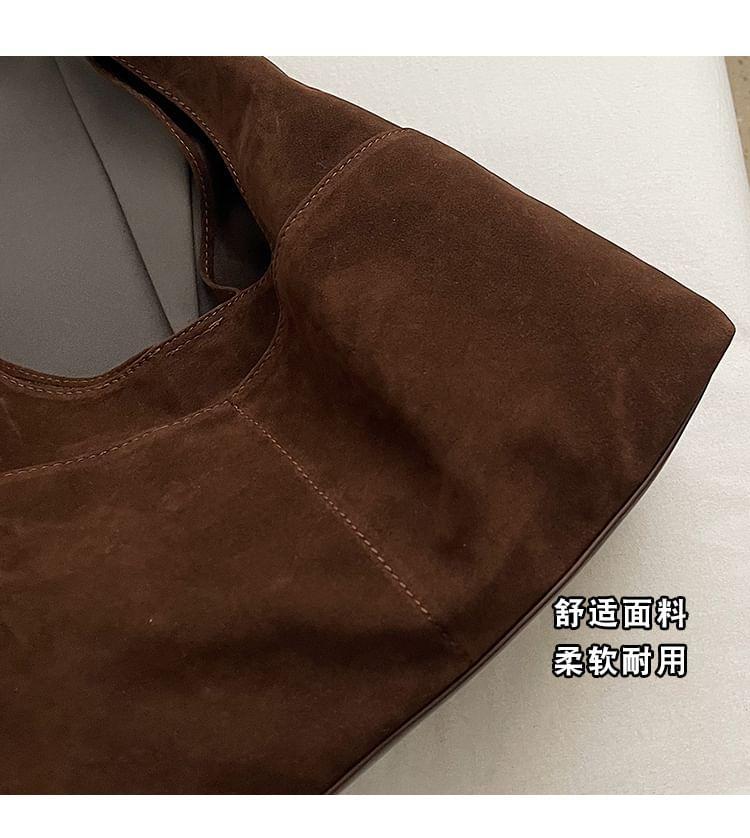 Panel Faux Suede Tote Bag Product Image