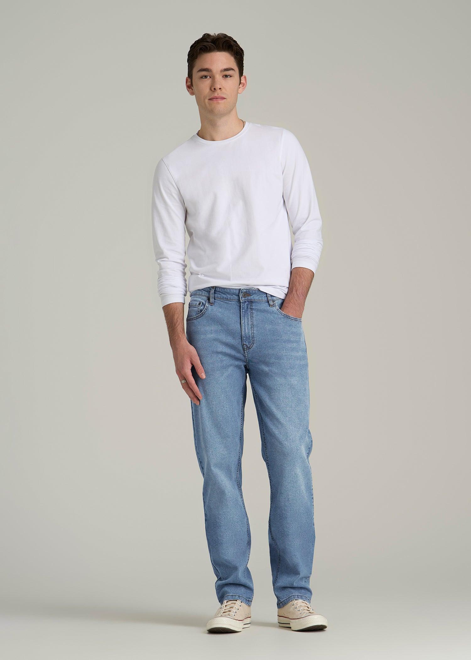 A.T. Basics Men's J1 Straight Fit Jeans for Tall Men in Tufts Blue Male Product Image