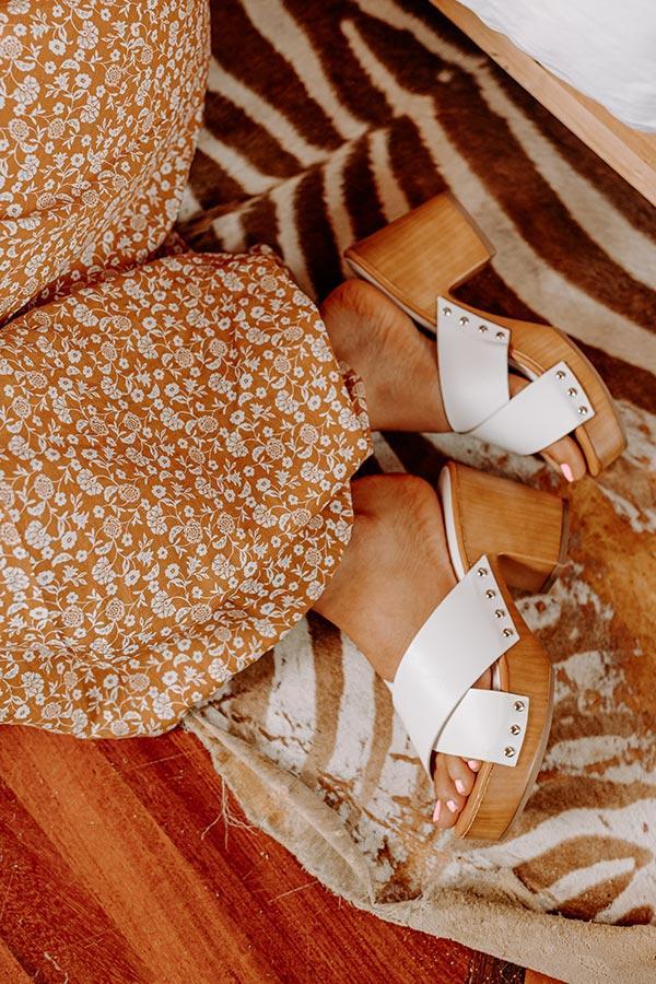 The Mellow Faux Leather Heel in White Product Image