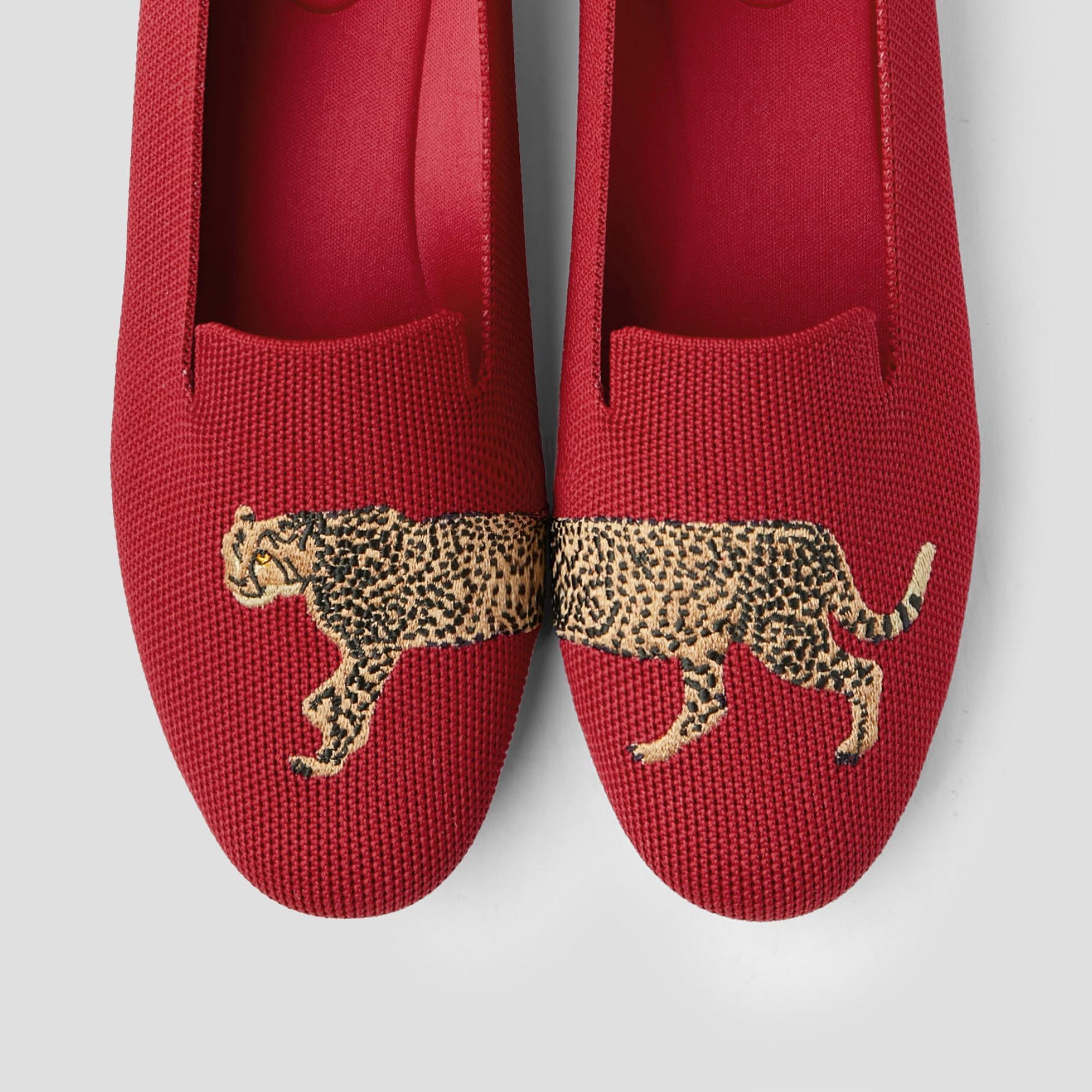 Round-Toe Embroidered Loafers (Audrey) Product Image