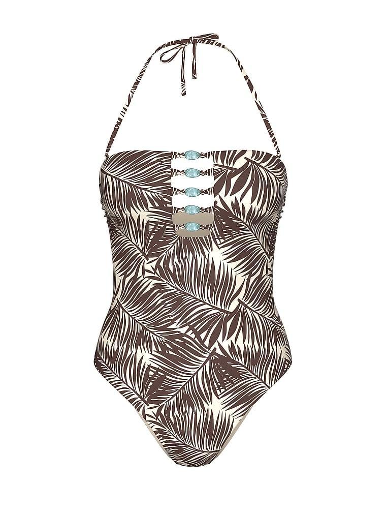 Beaded Strapless One-Piece Swimsuit Product Image
