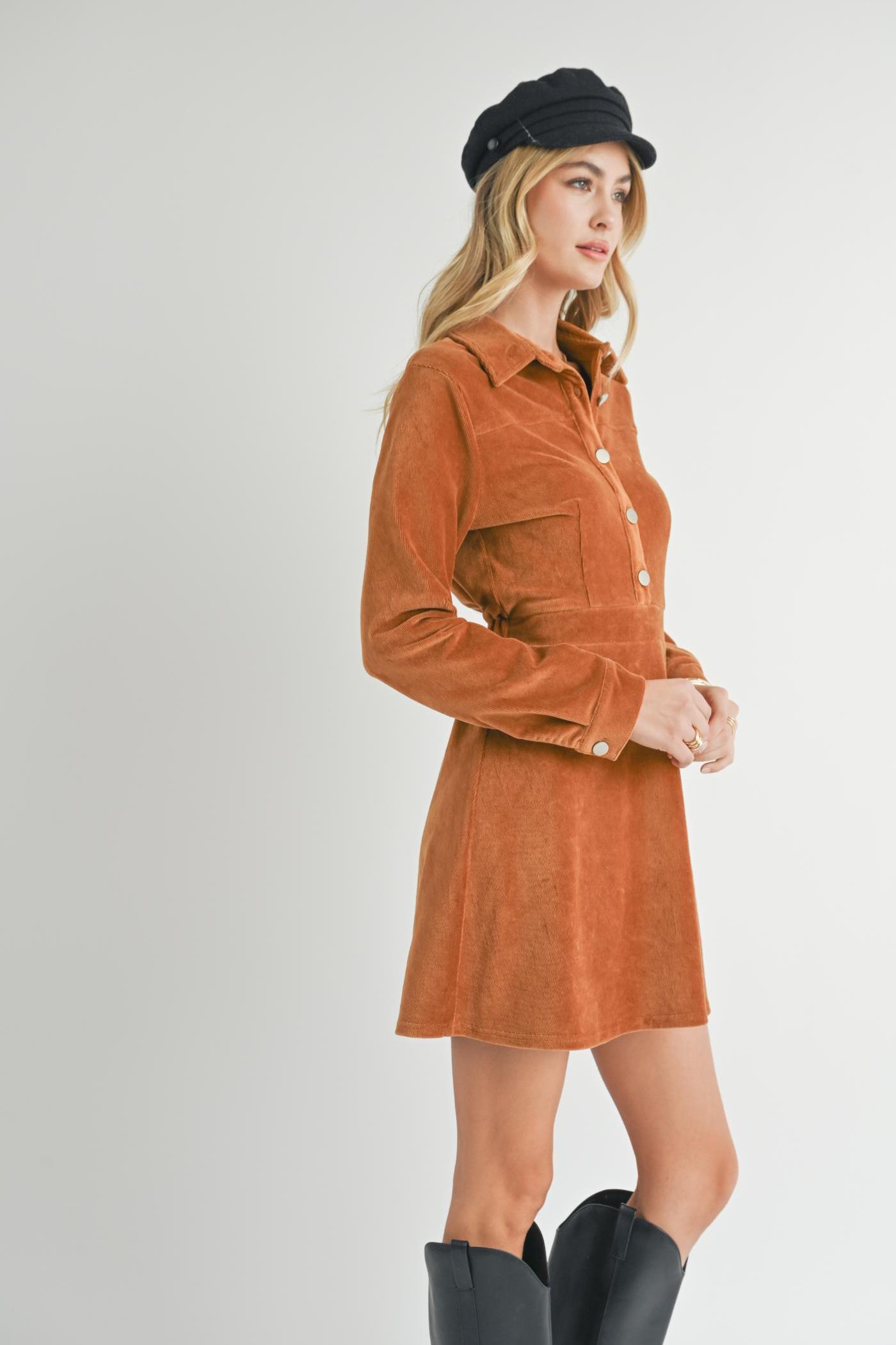 Morrison Cord Shirt Mini Dress Product Image