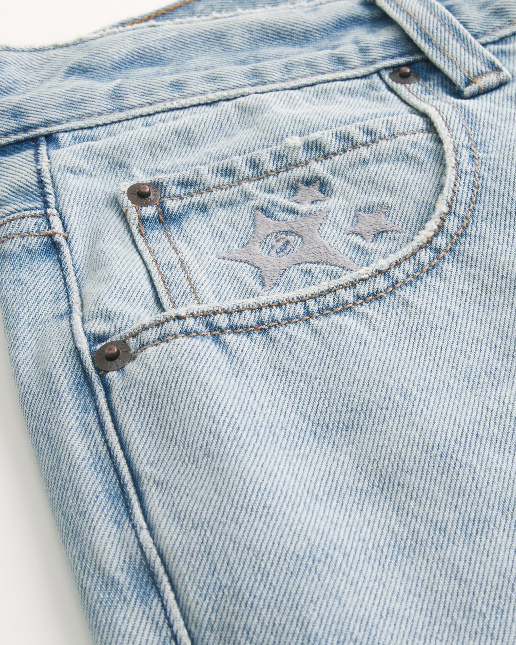 Baggy Denim Cargo Shorts Product Image