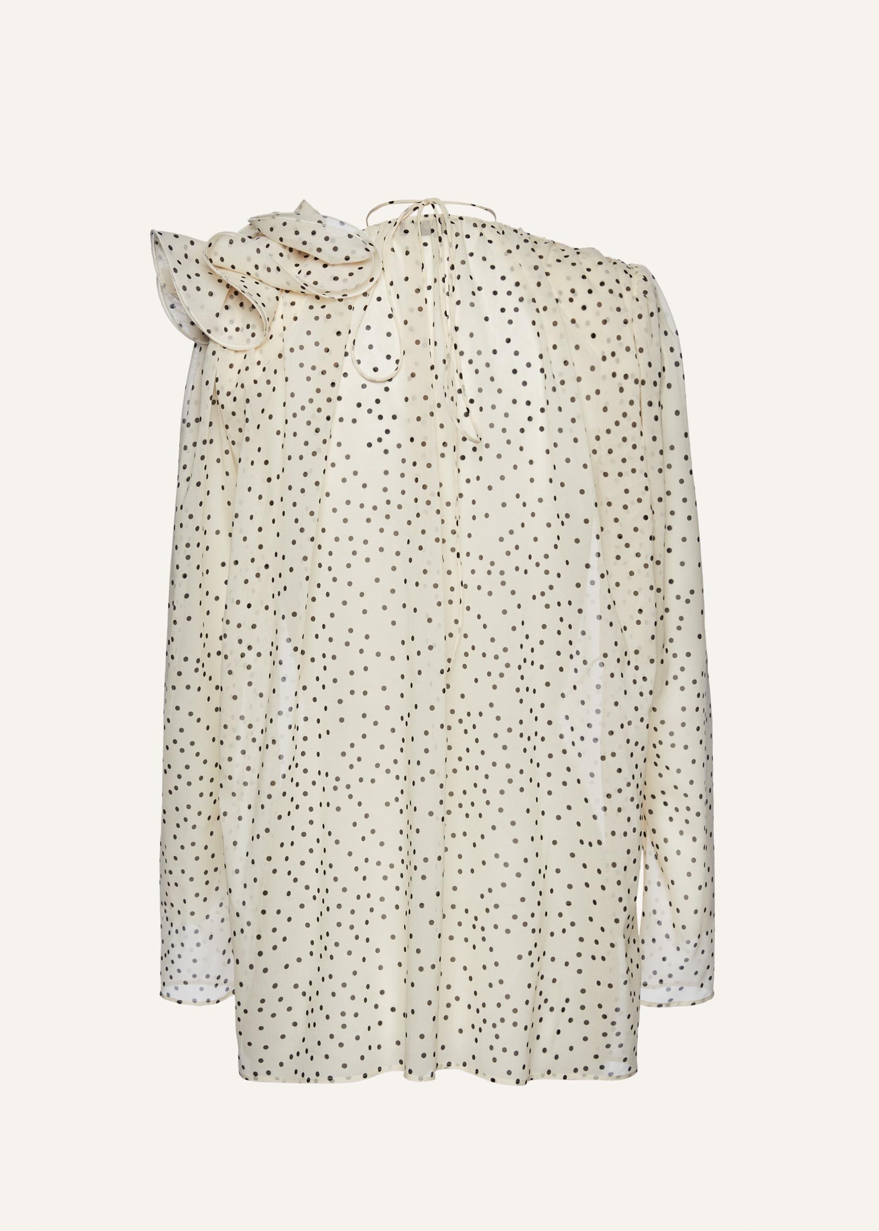 Flower blouse in cream polka dots Product Image