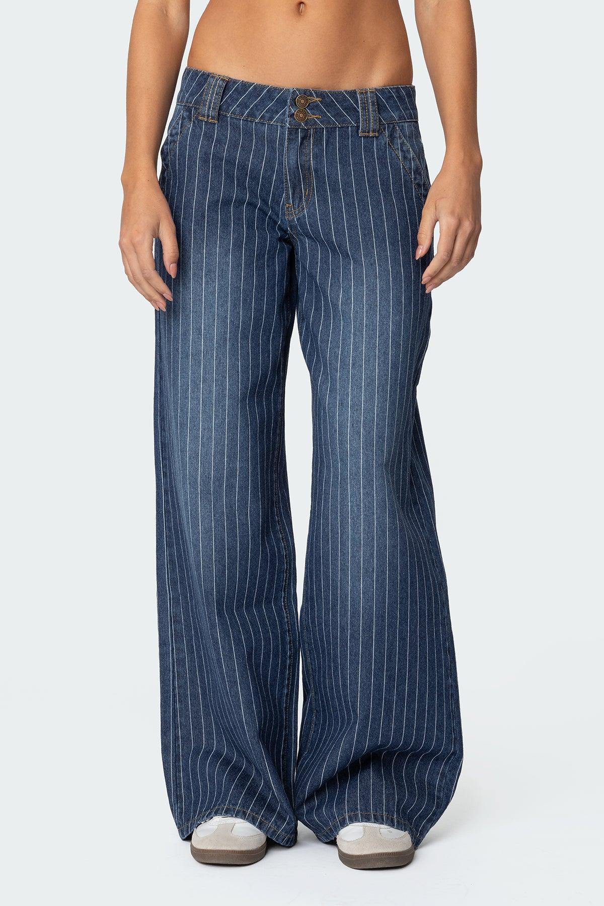 Cory Striped Low Rise Jeans Product Image