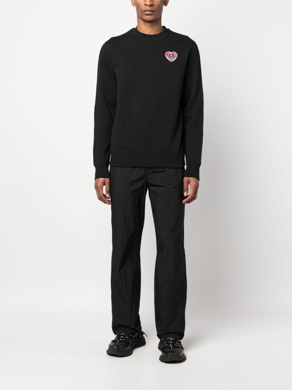 MONCLER Logo-patch Cotton Sweatshirt In Black Product Image