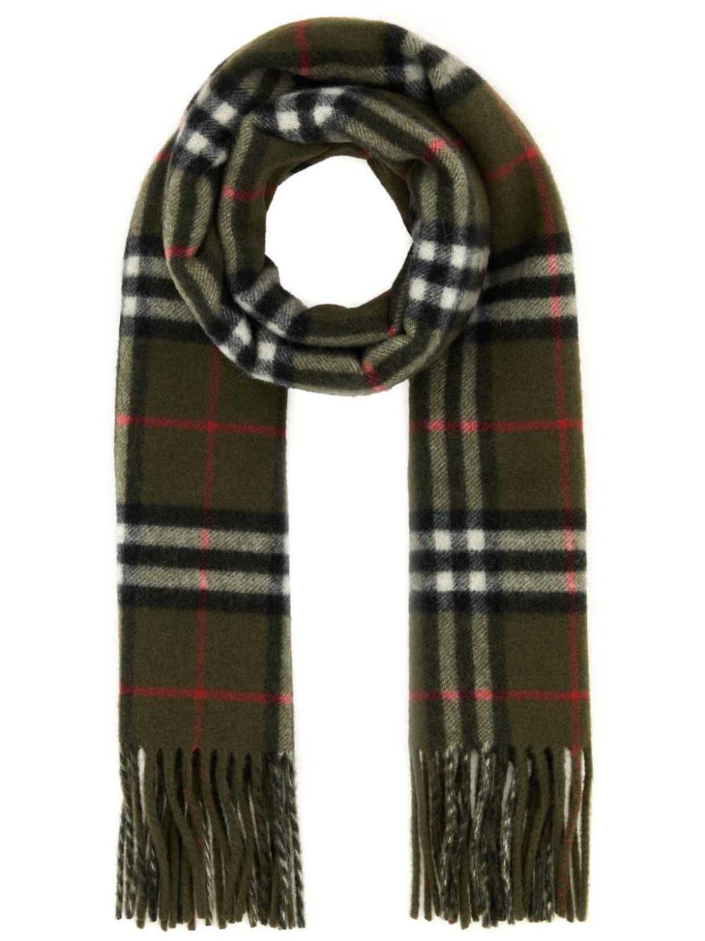 BURBERRY Checked Scarf In Dark Brown Product Image